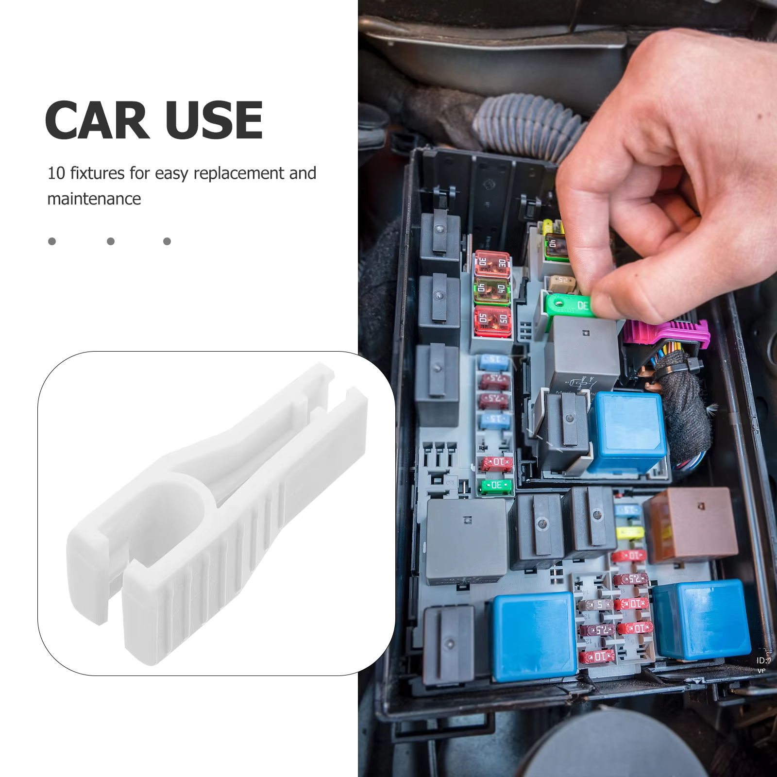 Outil flacon de clip d'insertion de fusible, extracteur de voiture, alimentation automatique, outils automobiles, 10 pièces