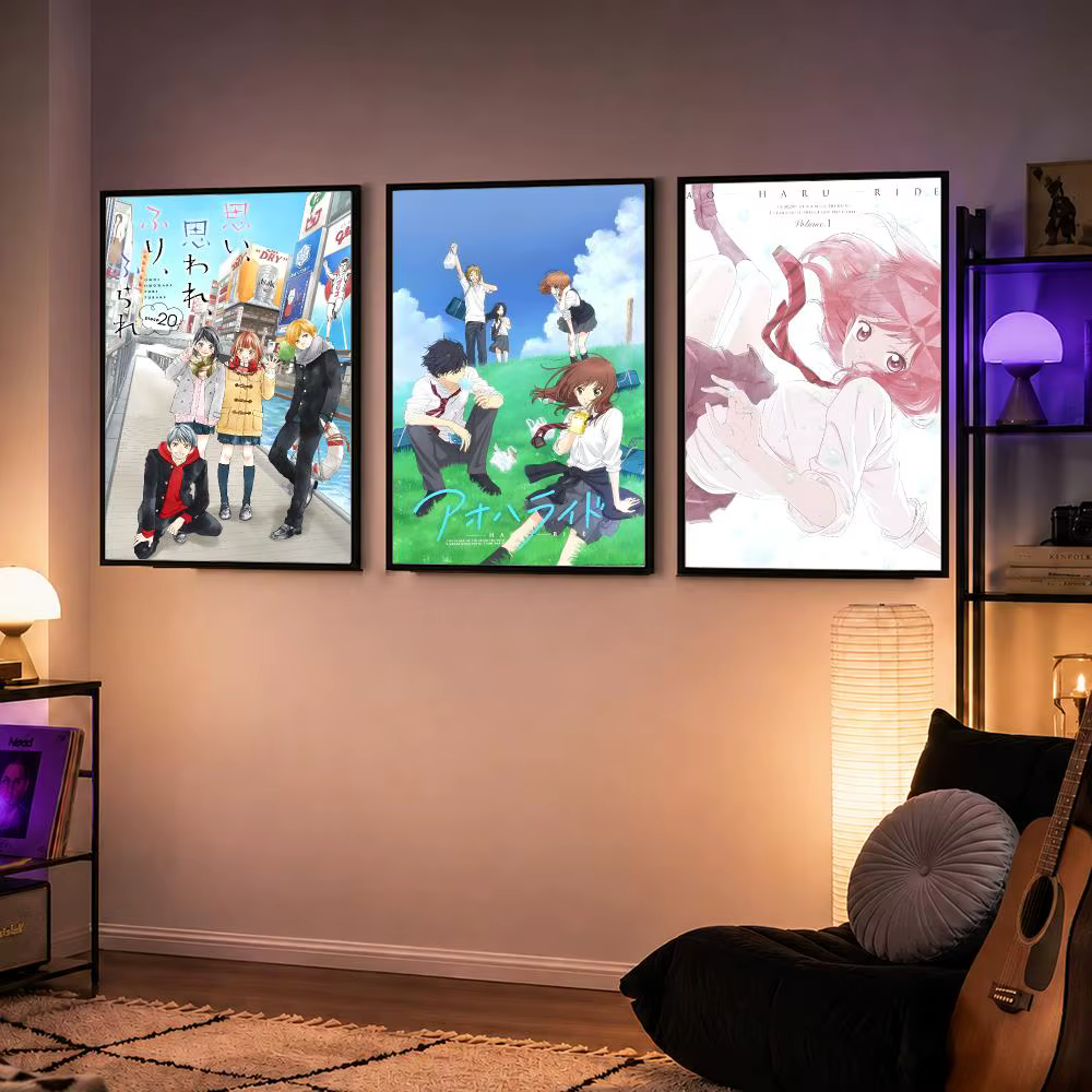 Affiche graphique Anime A-Ao Haru Ride, affiche d'art mural HD, impression sur papier PP imperméable, pour chambre à coucher, salon, bureau, décoration, cadeau