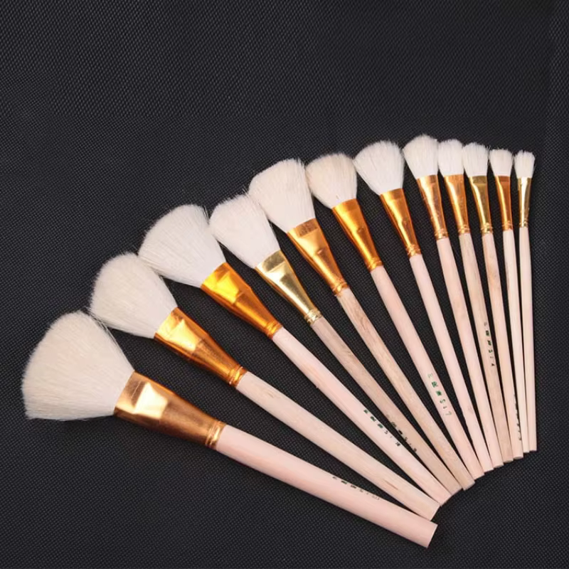 Pinceau en laine d'art de la poterie pour glaçure en céramique, stylo de peinture bricolage, fournitures d'art, peinture d'interconnexion de coloration, peinture acrylique, artisanat