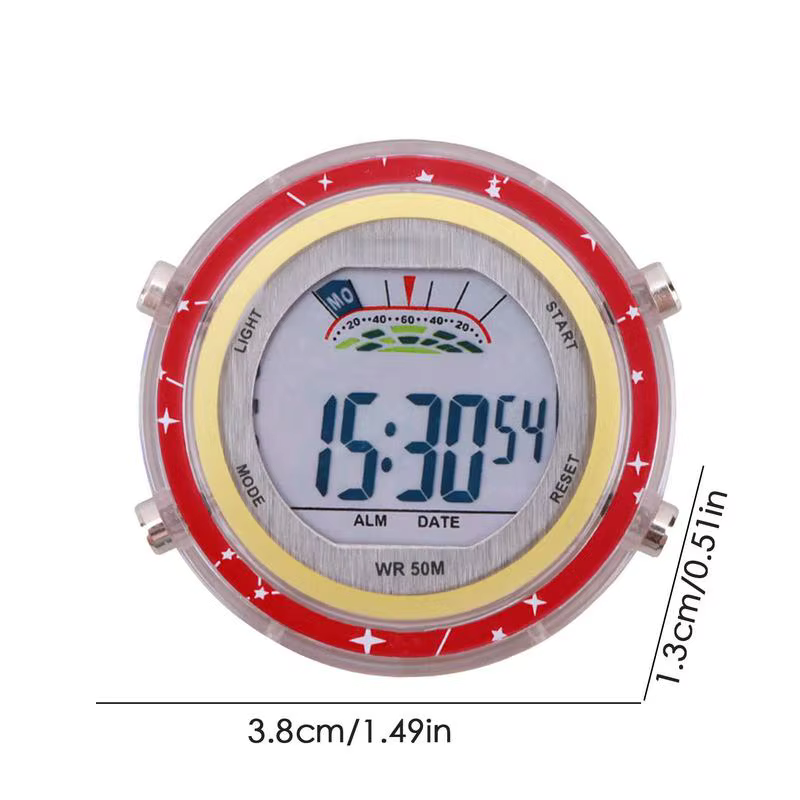 Horloge numérique pour moto, étanche, électronique, cadran brillant, pour moto, écran LCD HD, tableau de bord autocollant, horloge de voiture