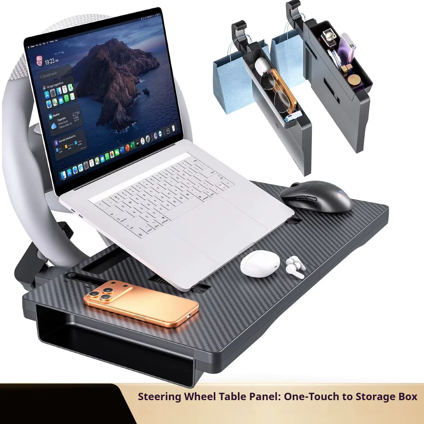 Table de voiture multifonctionnelle pour volant de voiture, support pour ordinateur portable, table à manger pour voiture