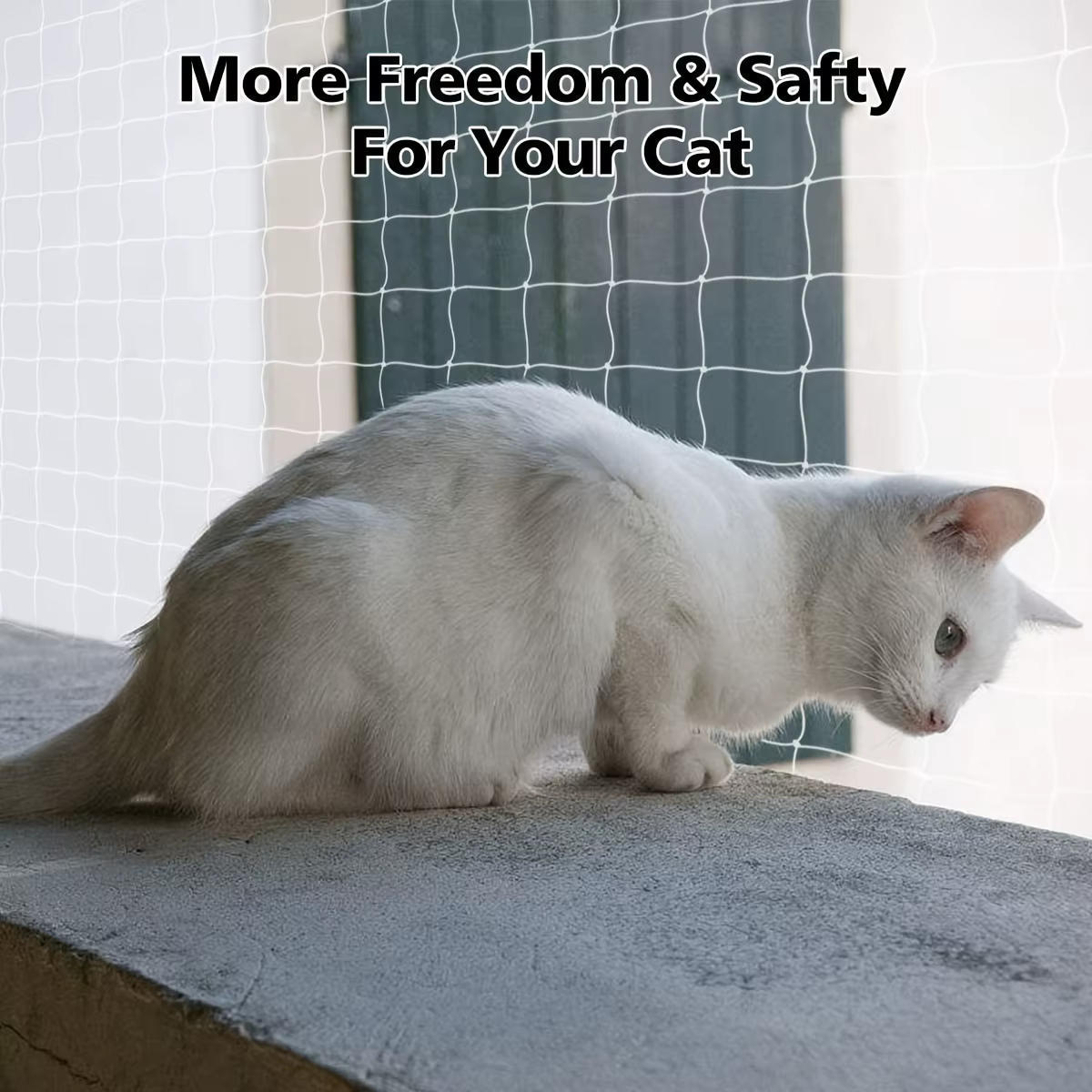1 ensemble de filet de sécurité transparent pour chat avec accessoires, à mailles fines, pour balcon et escaliers - Empêche les chutes et les évasements des animaux domestiques (5 tailles)