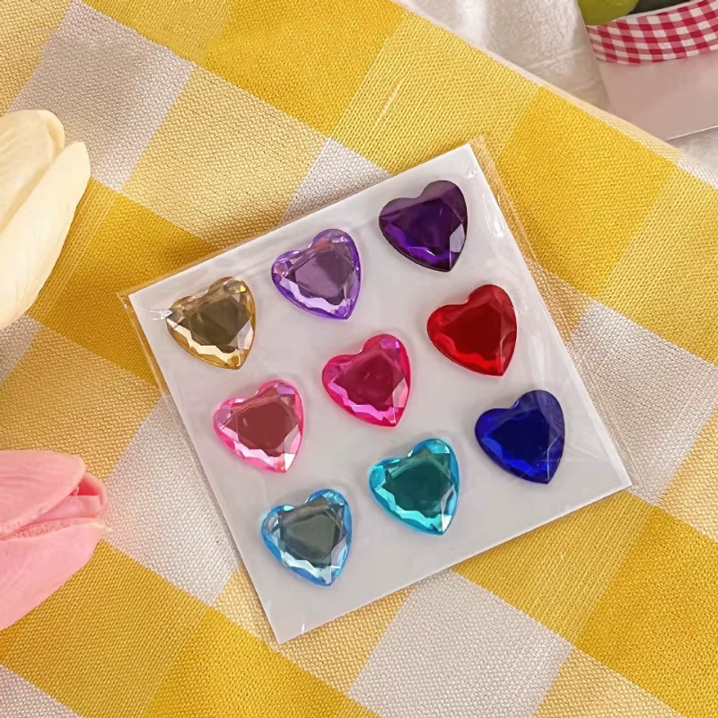 Autocollants 3D stéréoscopiques en forme de cœur pour scrapbooking, fournitures de récompense pour enfants
