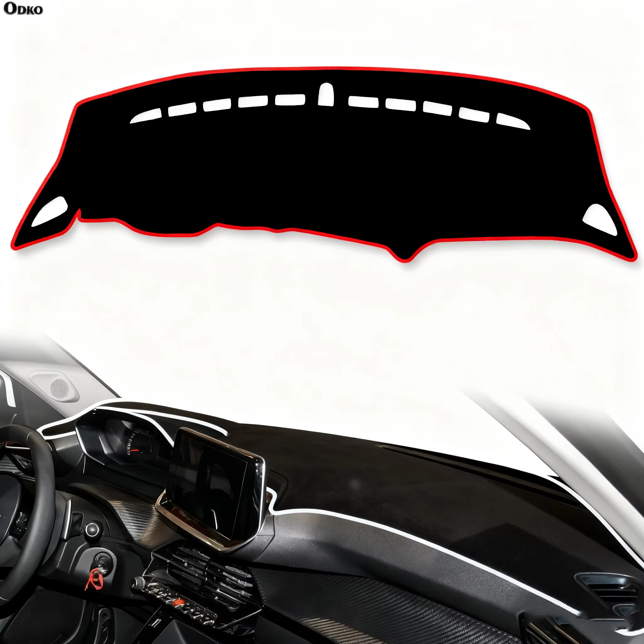 Couverture de coussin de tableau de bord pour Peugeot 2008 e-2008 208 e-208 2019-2022, accessoires de voiture, tapis de protection pare-soleil, tapis de tableau de bord
