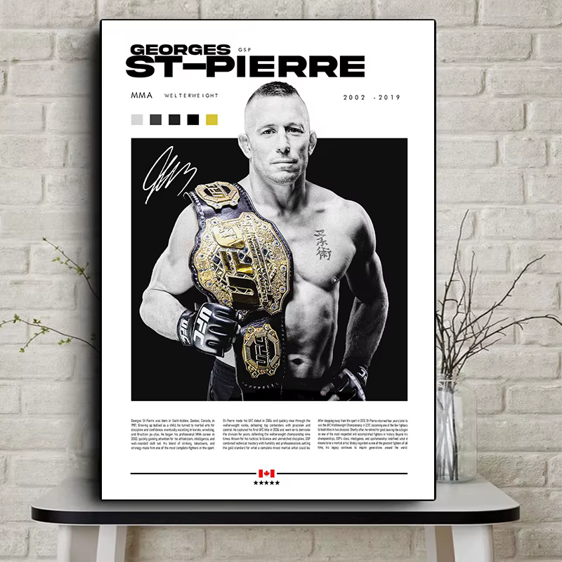 Affiche de combat de boxe, figurines légendaires, Ilia Topuria/Dustin Poirier, peinture sur toile, images d'art murales, décoration de maison, cadeau pour amoureux et garçon