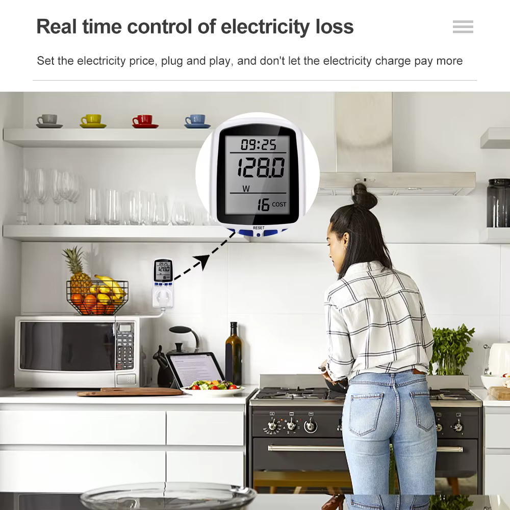 Wattmètre de tension numérique, compteur de puissance 110/250V, consommation d'énergie, prise KWh, prise EU/US/UK/FR, moniteur d'analyse d'électricité