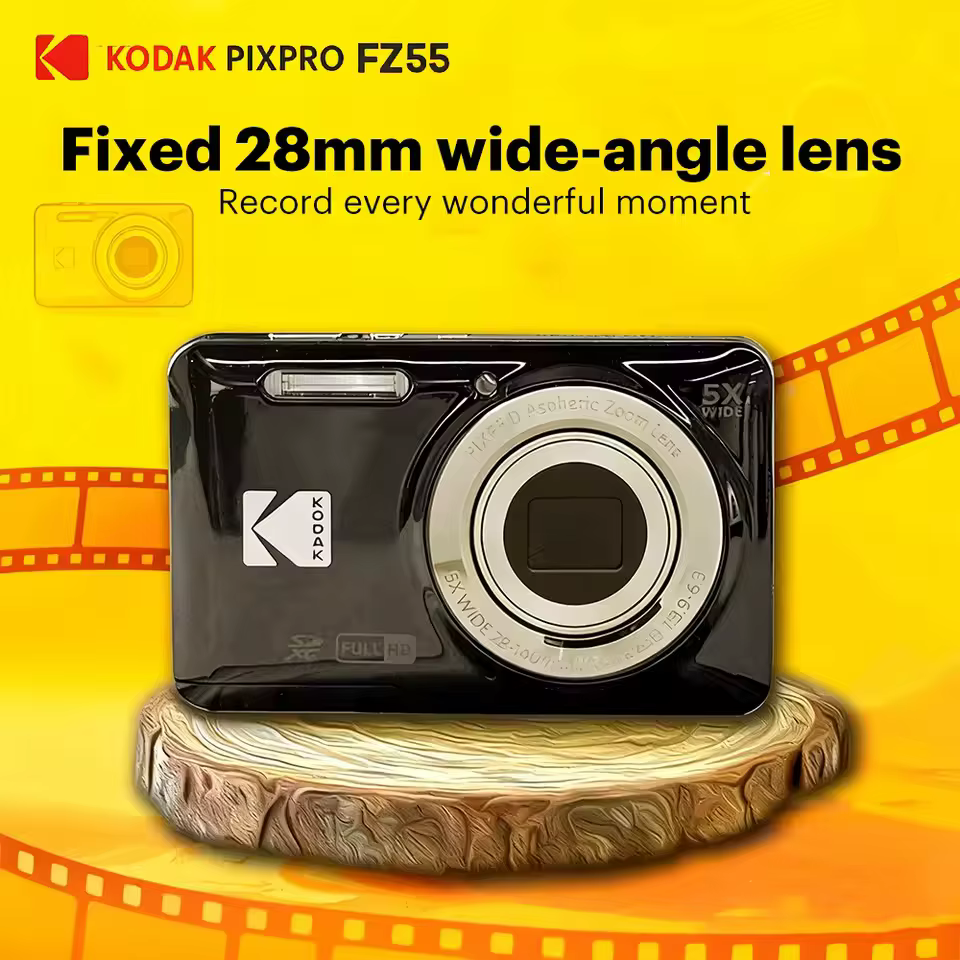 Appareil photo numérique KODAK PIXPRO FZ55 1080P Full HD, écran LCD 2,7 pouces, zoom optique 5x, grand angle 28 mm, 16 MP, pour vlog, paysages, usage domestique