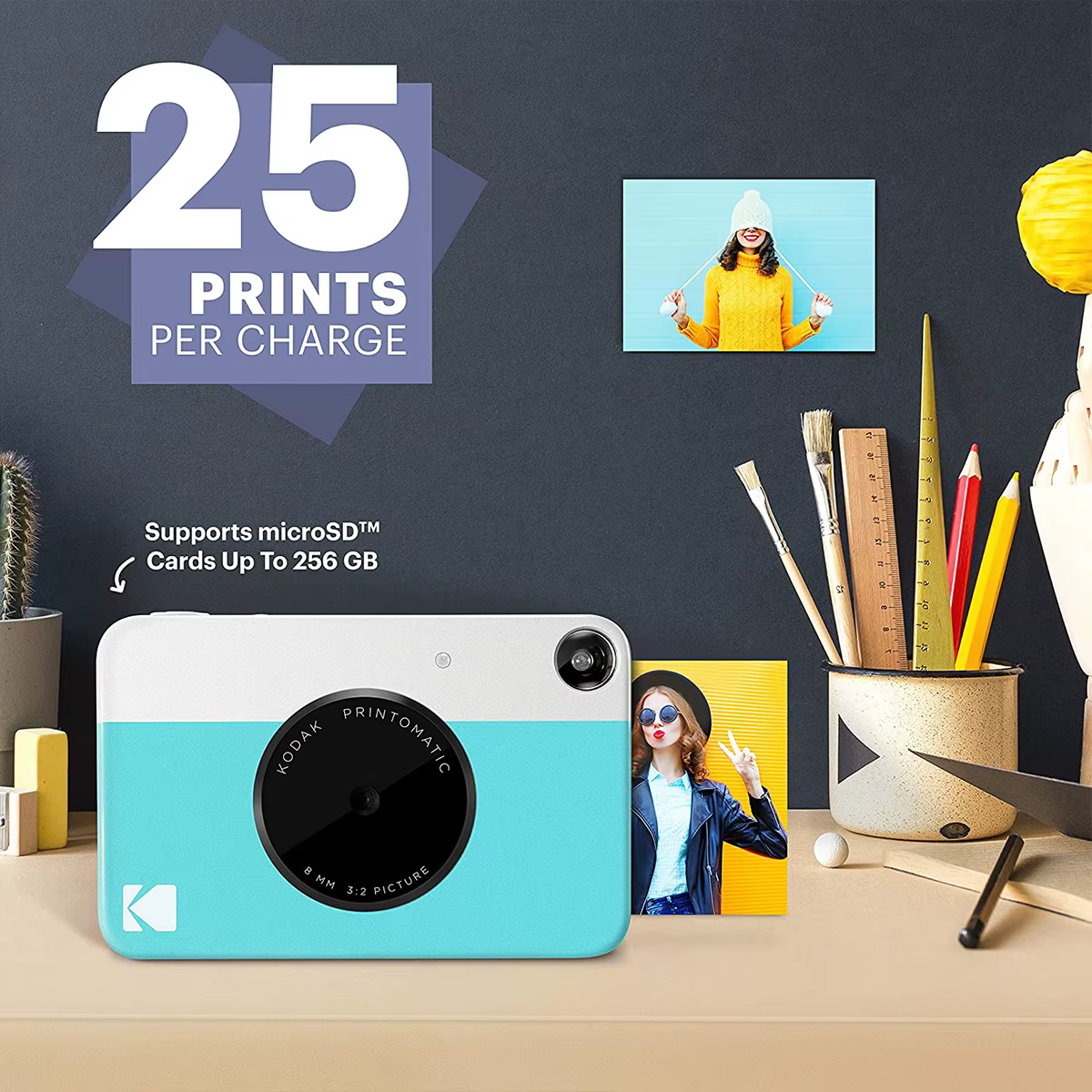 KODAK Printomatic – appareil photo numérique à impression instantanée, ZINK, impression sans encre, papier Photo couleur, Flash + ensemble de 40 films