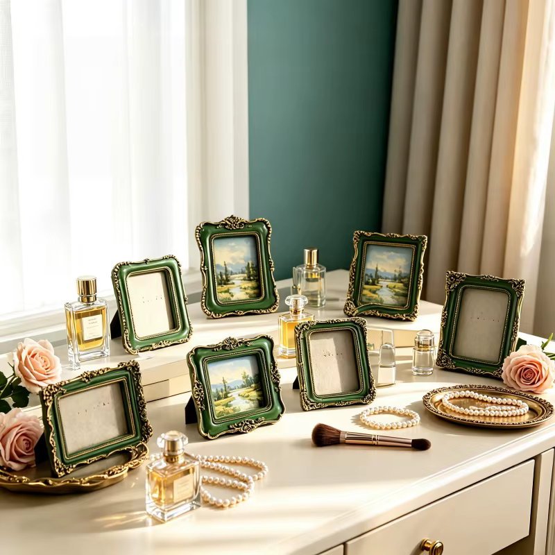 Mini cadre photo vintage baroque, décoration murale ou de table, cadre photo en résine en relief, art européen, décoration de bijoux, accessoires photo
