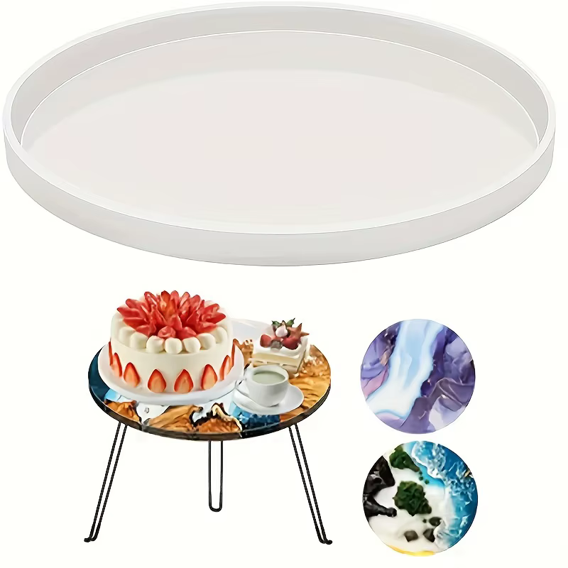 Moules de moulage en résine, 14 et 20 pouces, pour la création de tables sur le thème des rivières, de tables rondes, de grands plateaux et d'assiettes