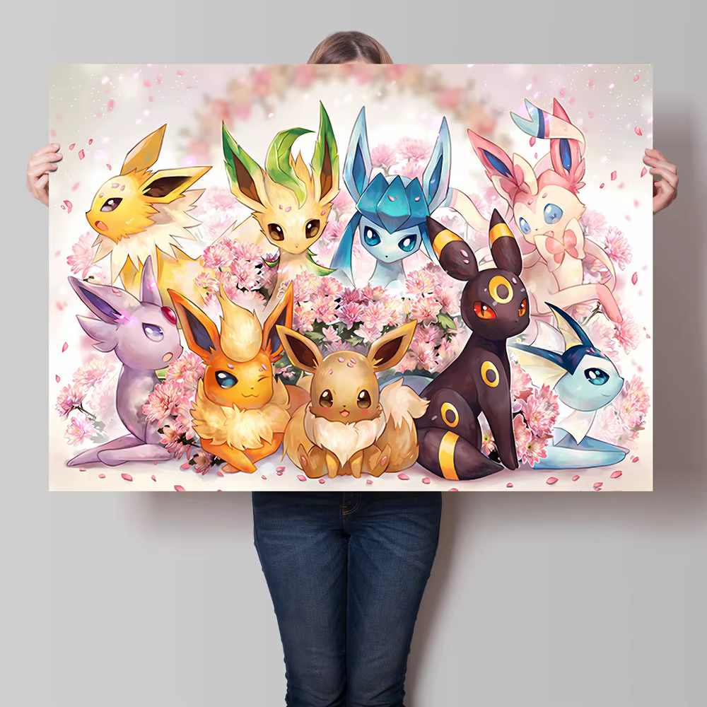 Affiche d’anime classique, Pikachu de Pokémon, impression sur toile, décoration murale, cadeau pour enfants, décoration intérieure, tableau pour le salon.