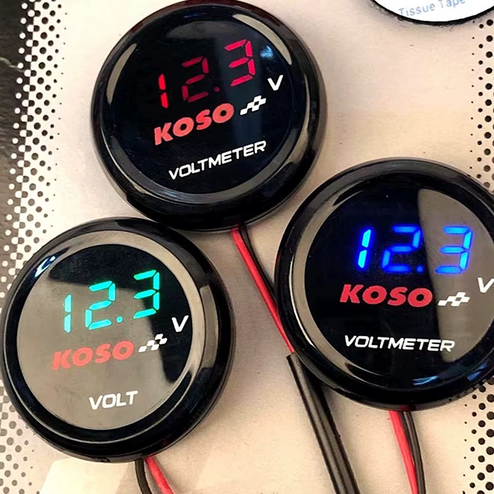 Voltmètre rond LED 10-150v, batterie de voiture électrique, Table d'affichage modifiée pour moto, accessoires universels pour moto électrique