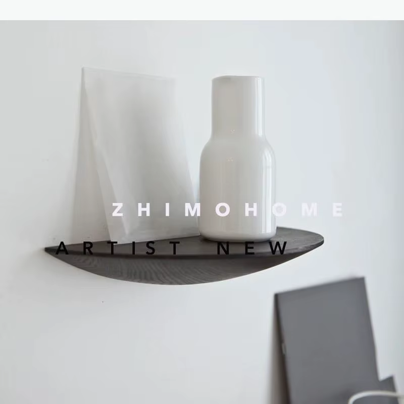 Étagère murale semi-circulaire moderne en bois massif, décoration murale pour salon et chambre, artisanat suspendu, accessoires de décoration intérieure