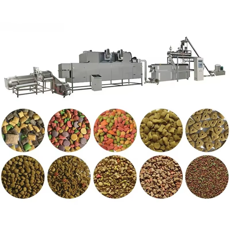 Ligne de production de croquettes pour animaux de compagnie entièrement automatique et personnalisable, machine de transformation d'aliments secs pour chiens et chats, pour la fabrication de croquette