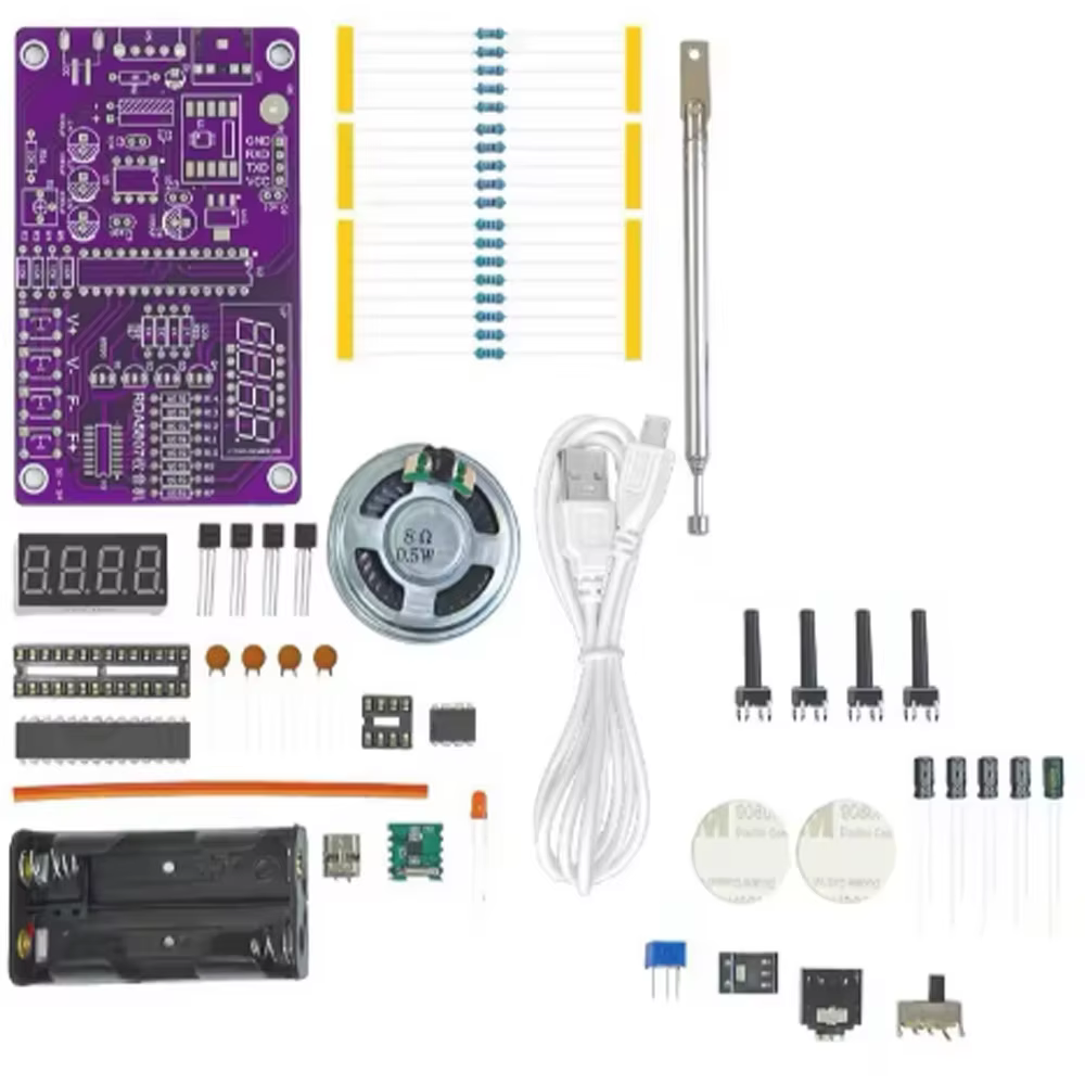 Kit électronique de radio FM à monter soi-même, 87-108 MHz, fréquence réglable, affichage numérique, projet de soudure, pratique de soudure, RDA5807S