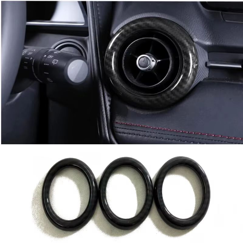 Pour Mazda CX-3 CX3 2017 2018, cadre de console de tableau de bord ABS, cadre de levier de vitesses, aérateurs de climatisation, panneau de volant, cache-haut-parleurs