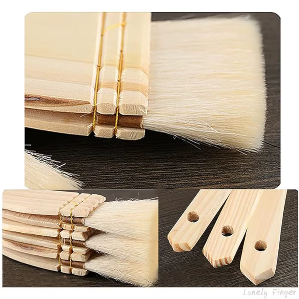 Ensemble de pinceaux de peinture d'artiste, 4 pièces, pinceaux de lavage en poils de laine pour aquarelle, céramique et poterie