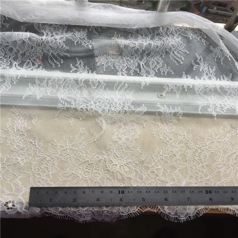 Tissu en dentelle à cils de Style français, 1.5m de large, garniture en dentelle, pour robe de mariée, nappe, rideau, accessoires, artisanat de bricolage