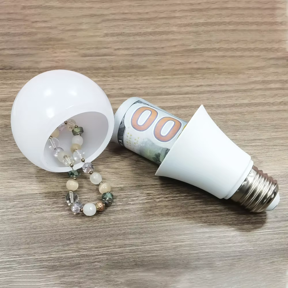 Ampoule de rangement dissimulée : Coffre-fort de diversion avec compartiment secret pour un stockage discret à domicile