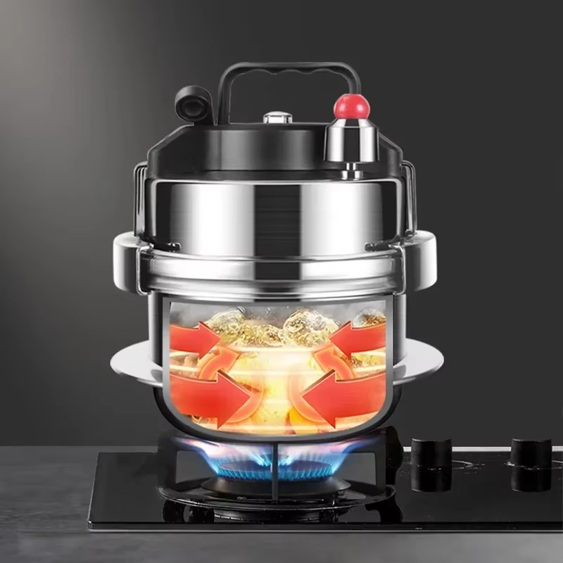 Petit autocuiseur de Camping en plein air 0,8-2l, cuiseur à riz Portable en acier inoxydable 304 pour outil de cuisine, autocuiseur