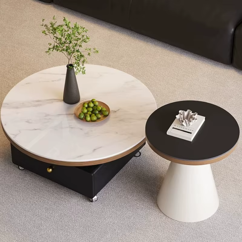 Tables basses italiennes de rangement, tables basses rondes modernes de luxe, tables basses de salon pour appartement, Tavolino Da Salotto, meubles originaux
