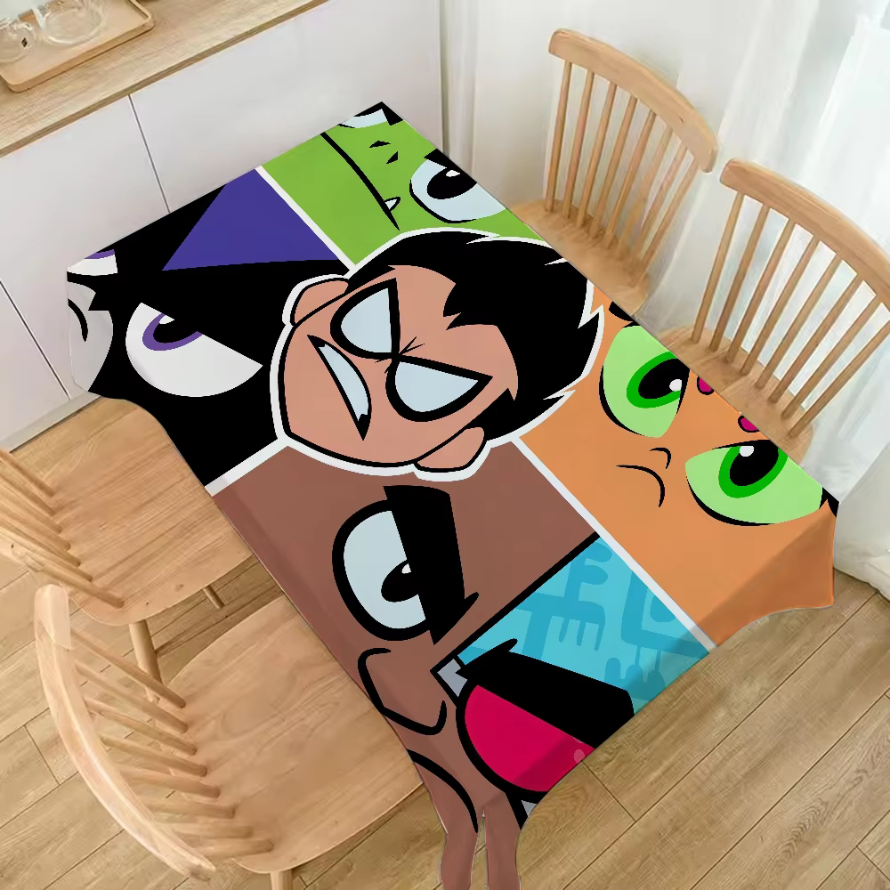 Couverture de Table de dessin animé t-titans pour adolescents, nappe d'anniversaire, décorations de Table à thème d'anniversaire, décor de fête