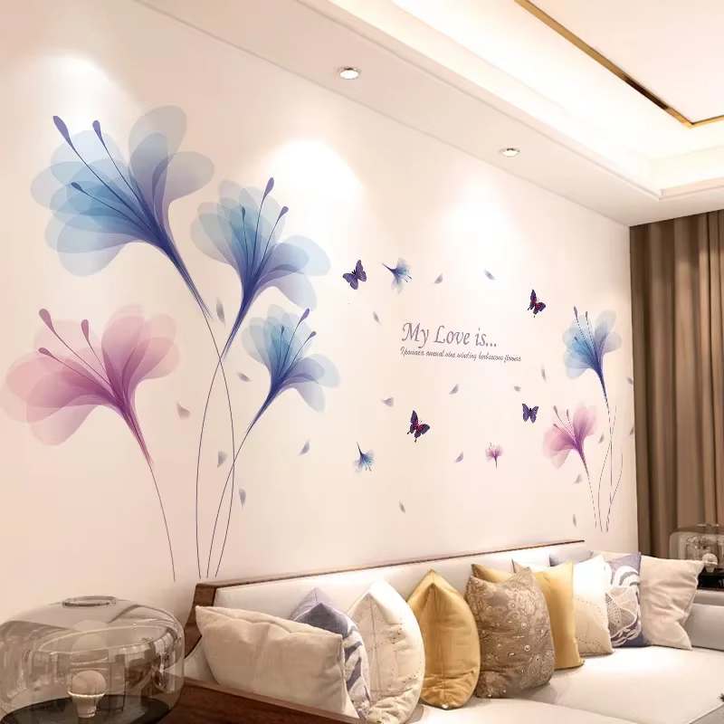 Autocollants muraux chauds pour chambre à coucher, disposition de la pièce, autocollants de salon, décoration murale, papier peint auto-adhésif pour chevet