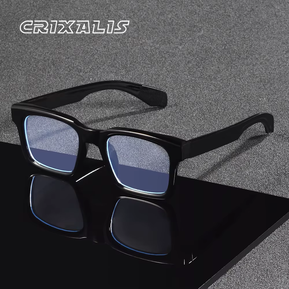 CRIXALIS carré Anti lumière bleue lunettes pour femmes et hommes cadre noir beauté naturelle artefact lunettes ordinateur lunettes