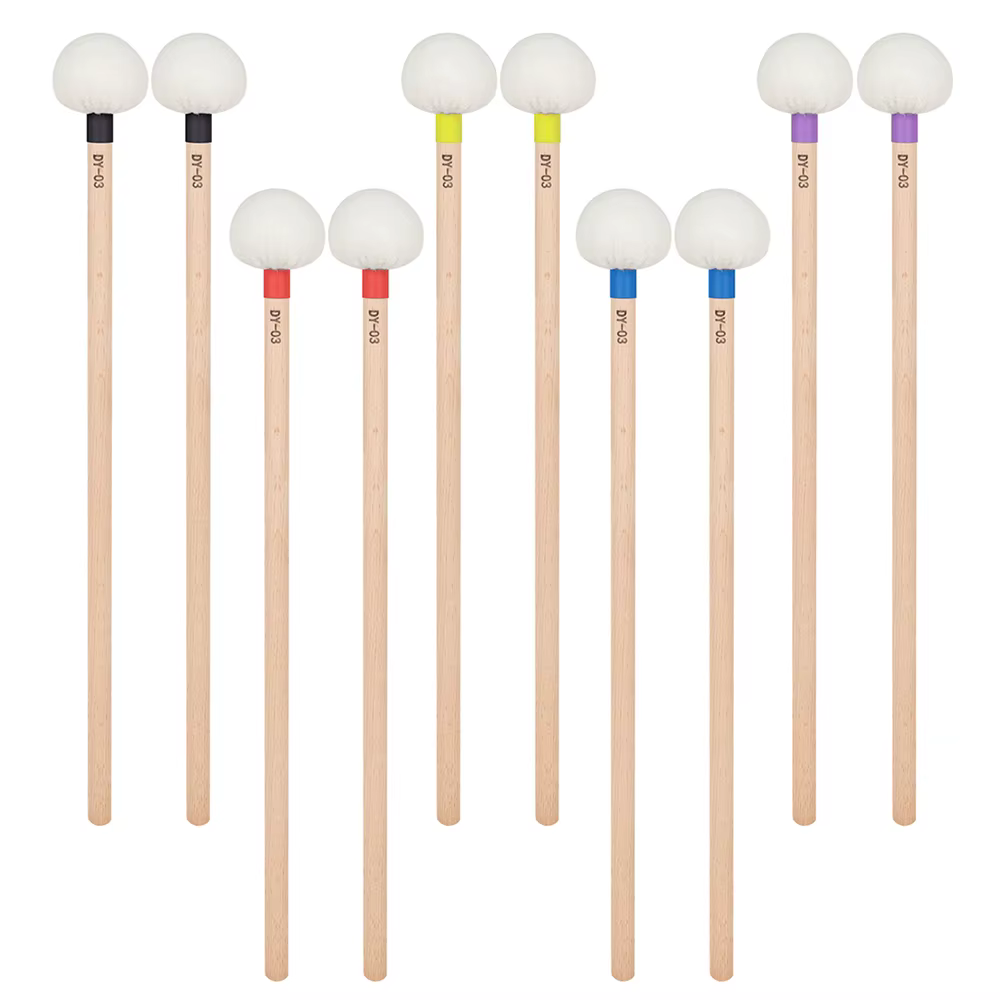 M MBAT DY-03 bâton en bois tête en feutre maillets timbrés maillet en bois massif bâtons têtes de maillet en feutre pièces et accessoires de Percussion
