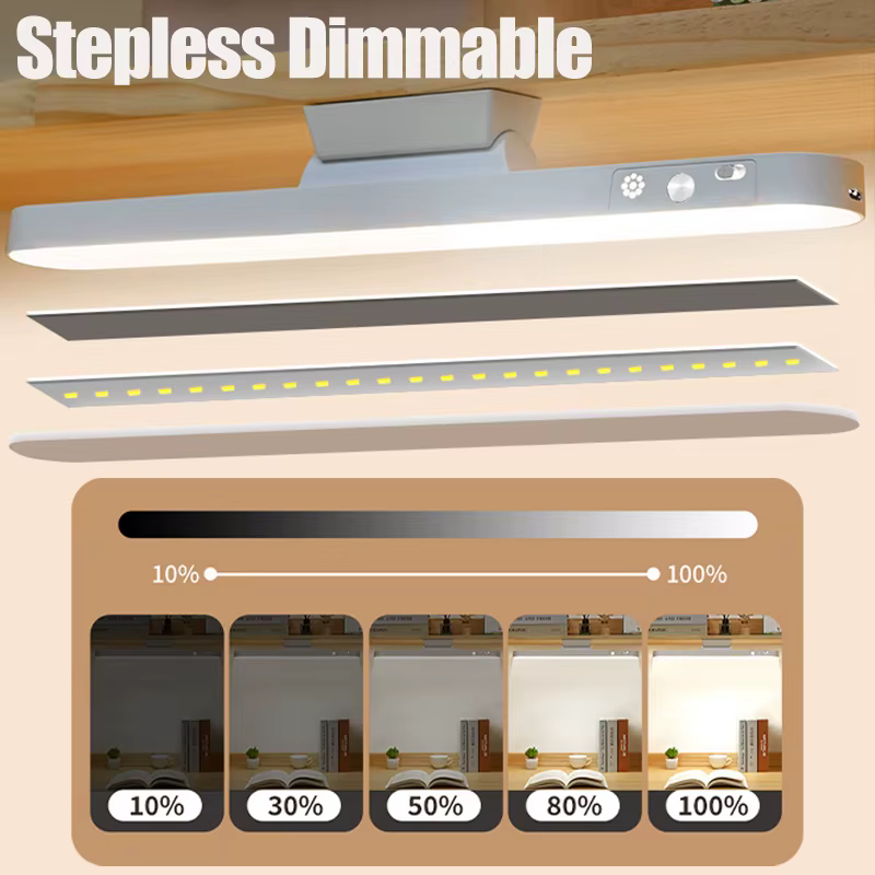 Lampe de Table LED suspendue magnétique, Rechargeable par USB, lampe de bureau, 3 couleurs, lampe de lecture, variable, pour armoire, garde-robe, veilleuse
