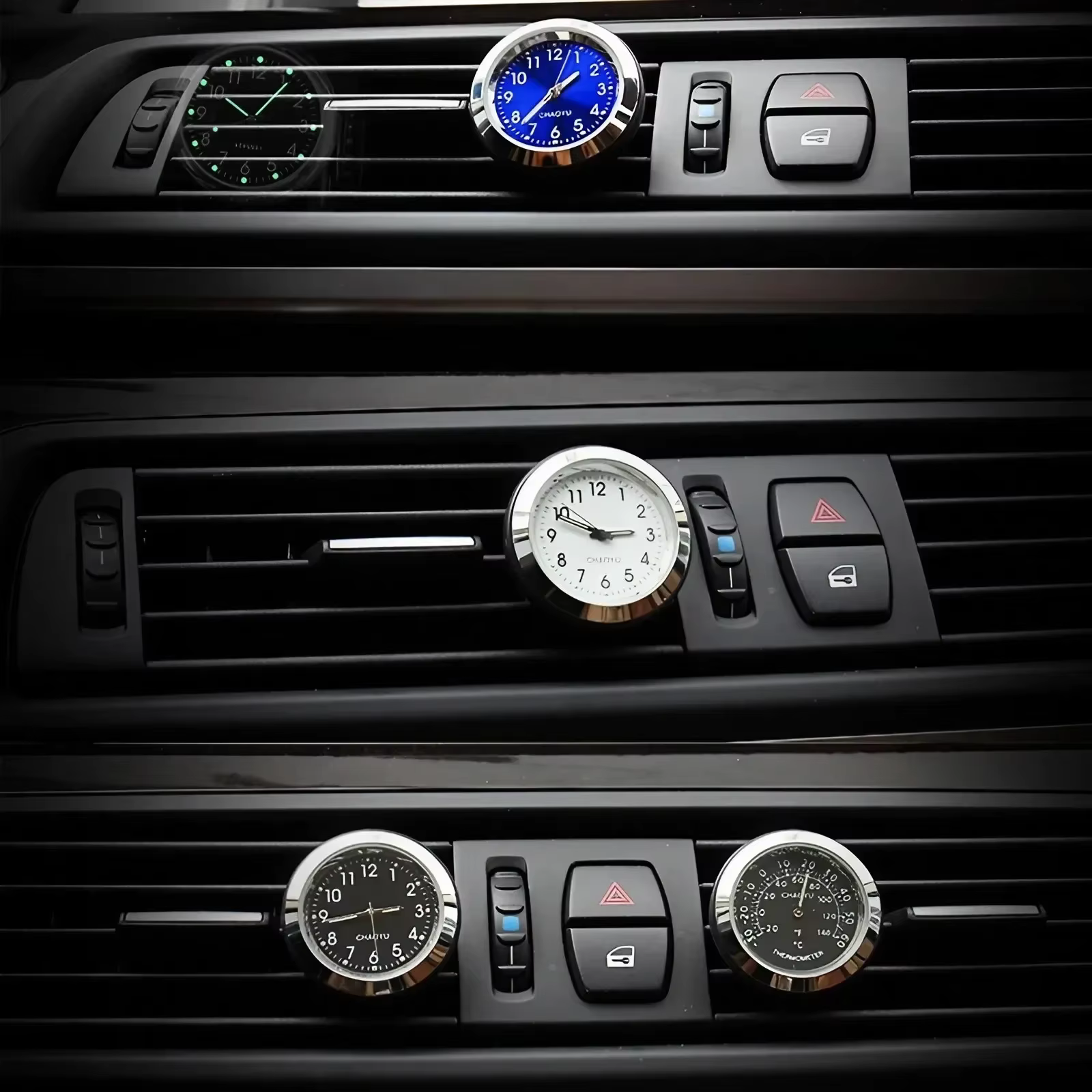 Horloge de voiture lumineuse analogique, montre à Quartz décorative pour sortie d'air automatique, accessoires de voiture élégants