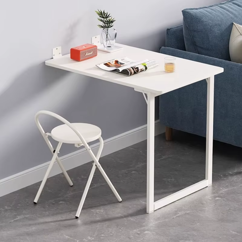 Table pliante murale, Table à manger murale en bois massif, bureau d'ordinateur mural caché, table pliable multifonctionnelle