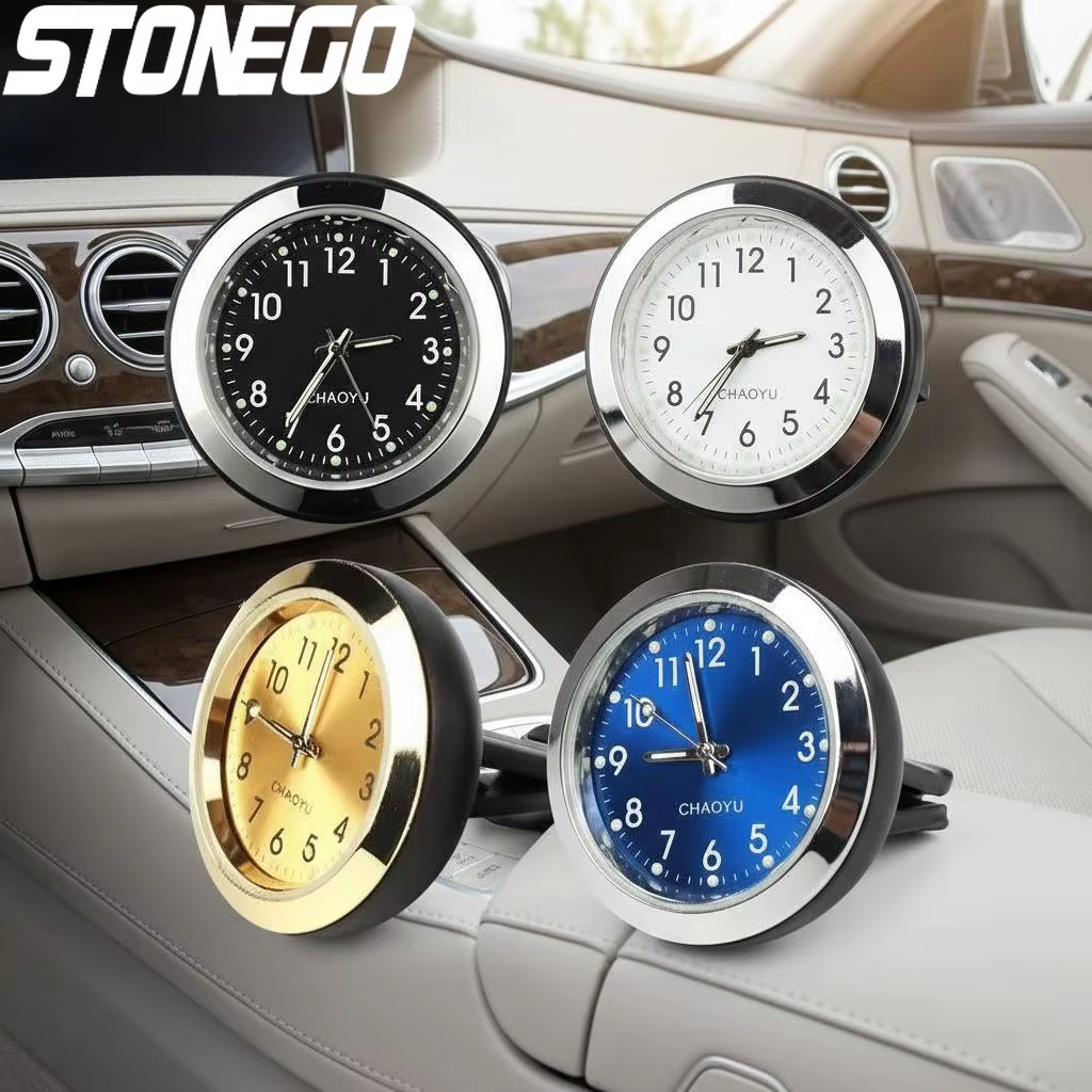 Horloge analogique pour voiture, lumineuse, décoration pour sortie d'air de voiture, ornements de voiture, horloges à quartz, accessoires automobiles