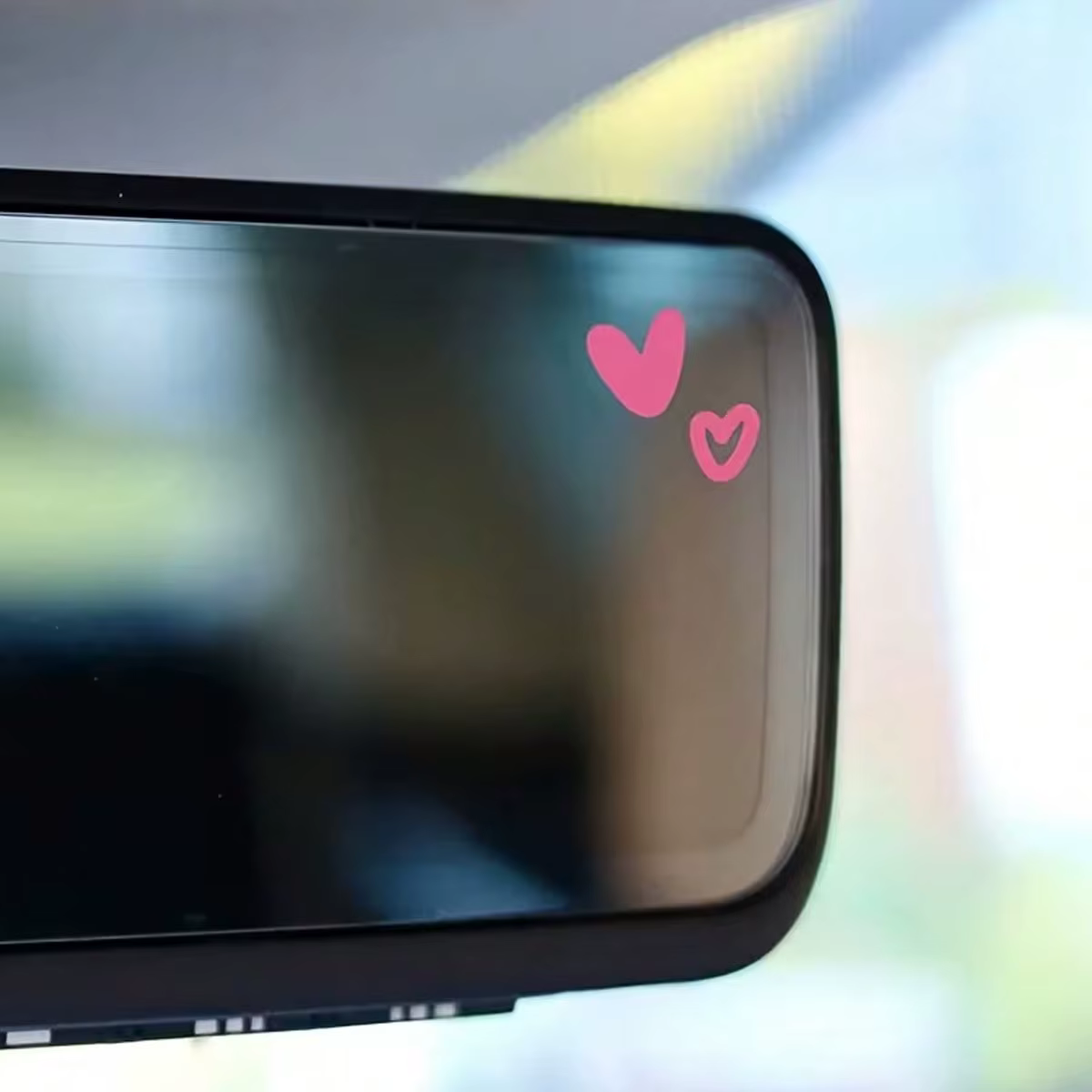 Autocollant de voiture en forme de petits coeurs blancs, design simple et mignon, décoration pour rétroviseur