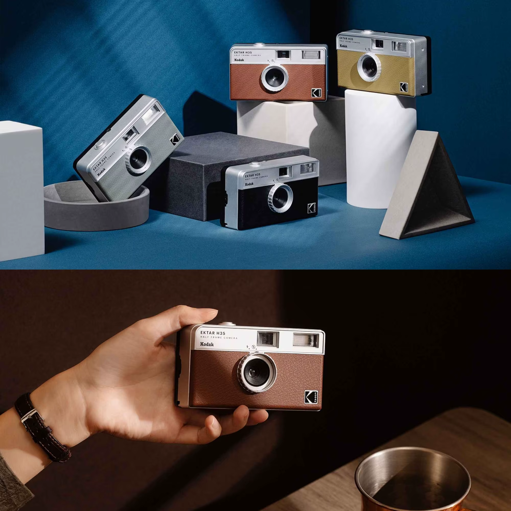 Original KODAK EKTAR H35 demi-cadre caméra 35mm Film caméra réutilisable Film caméra avec Flash lumière anniversaire cadeau de noël