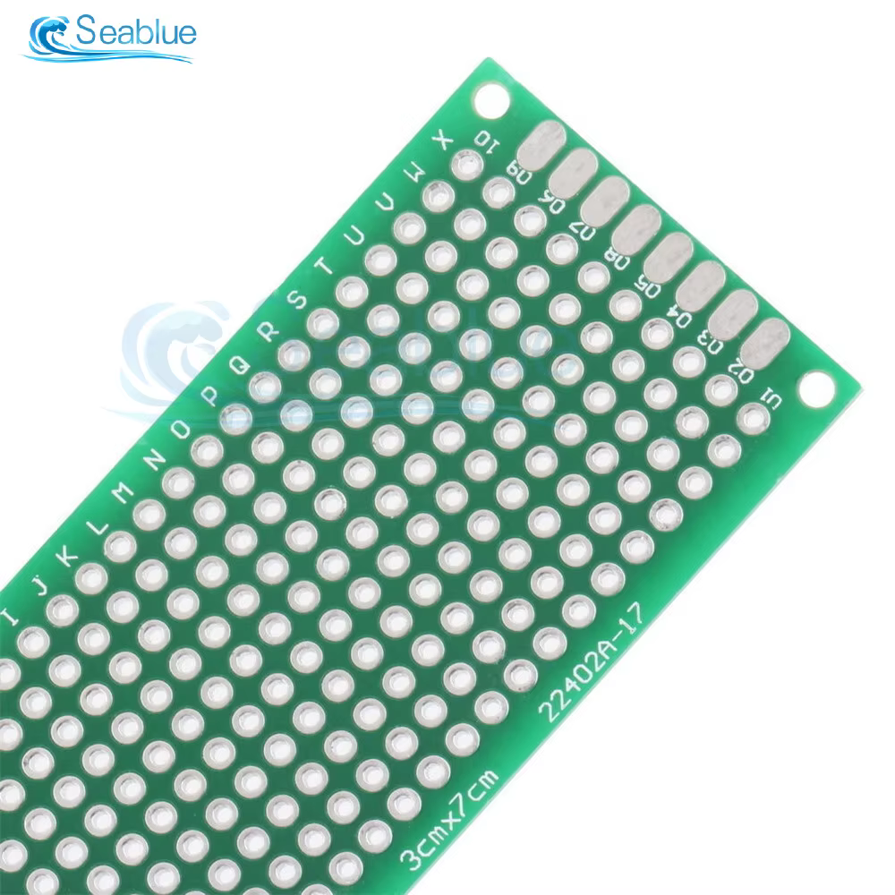 Circuit imprimé universel Double face PCB, 3x7CM, panneau plaqué étain, plaque de prototypage pour Arduino, 5 pièces