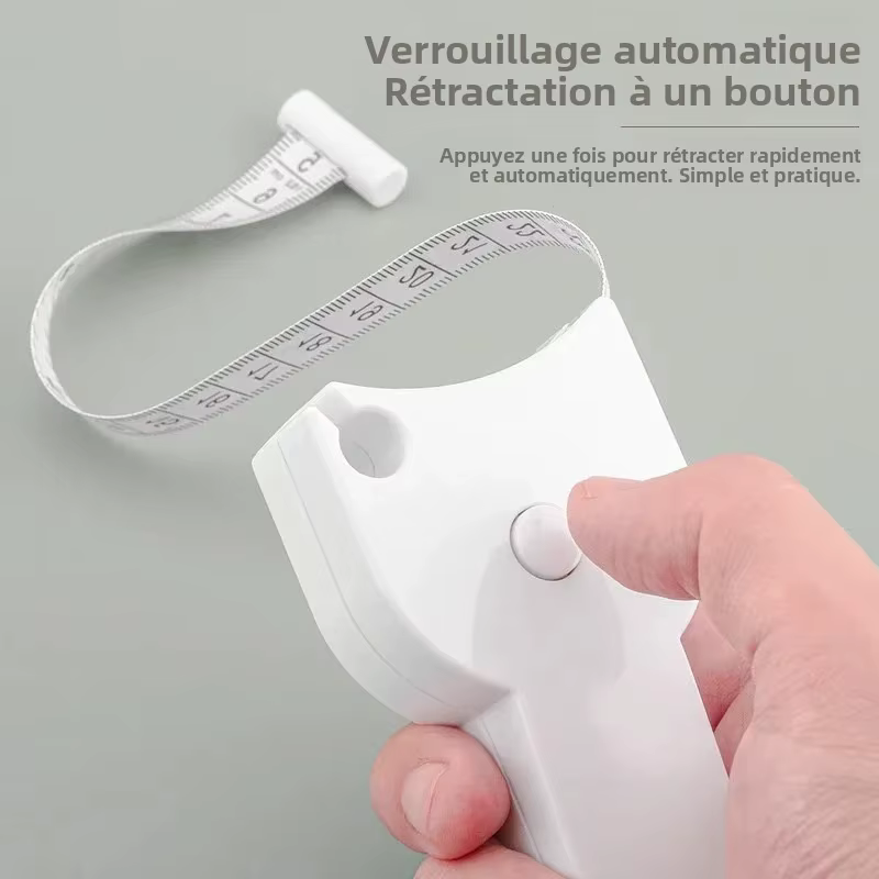 Ruban à mesurer portable en pouces, mini règle souple rétractable, ruban de mesure métrique pour le corps