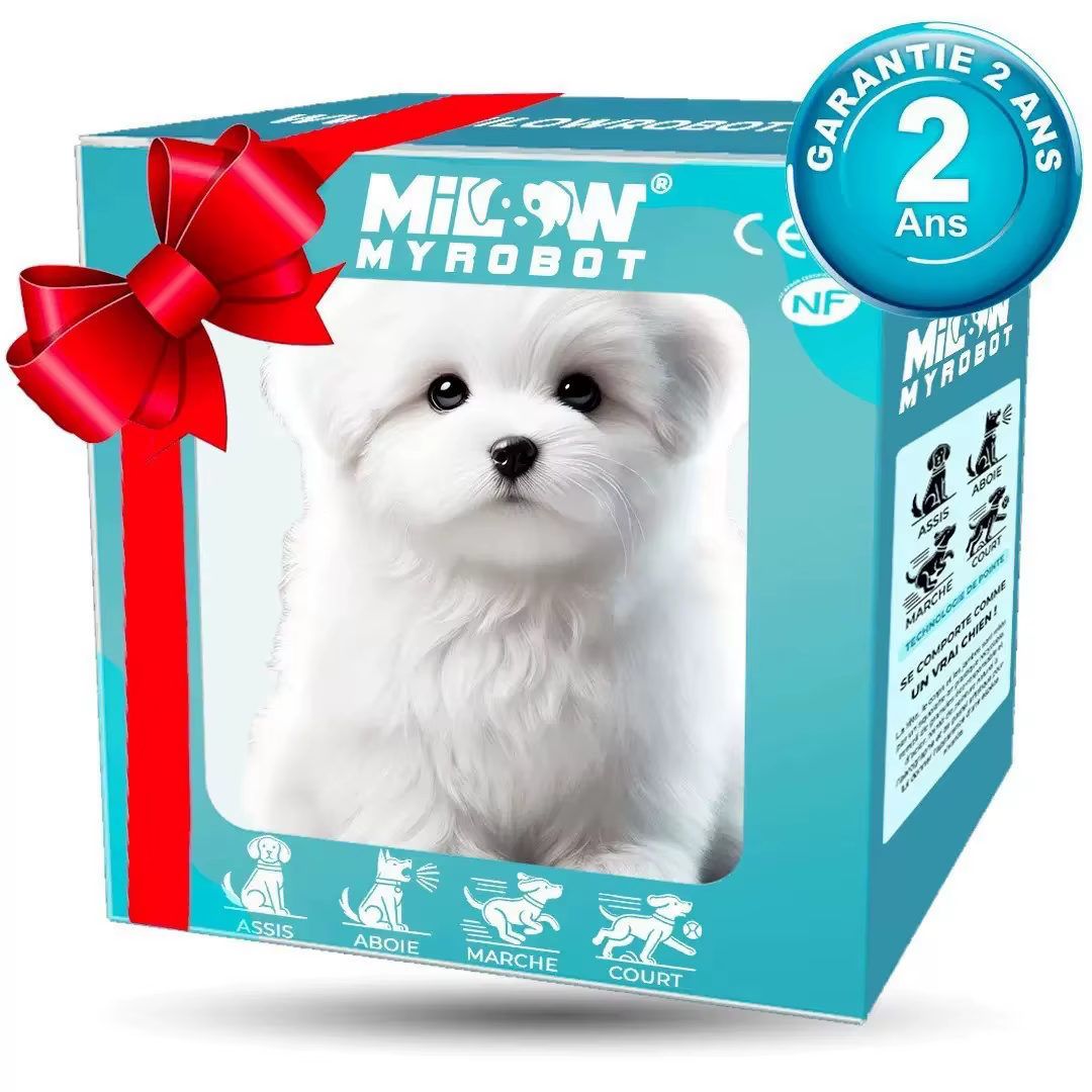 2026 Nouveau chiot robot en peluche mignon avec queue interactive marche, aboiement et balade (sans batterie)