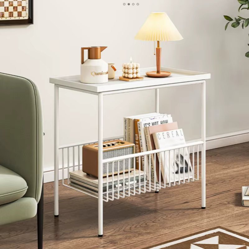 Table d'appoint multifonctionnelle en fer, Table d'angle de canapé de luxe, support de rangement minimaliste moderne pour le salon