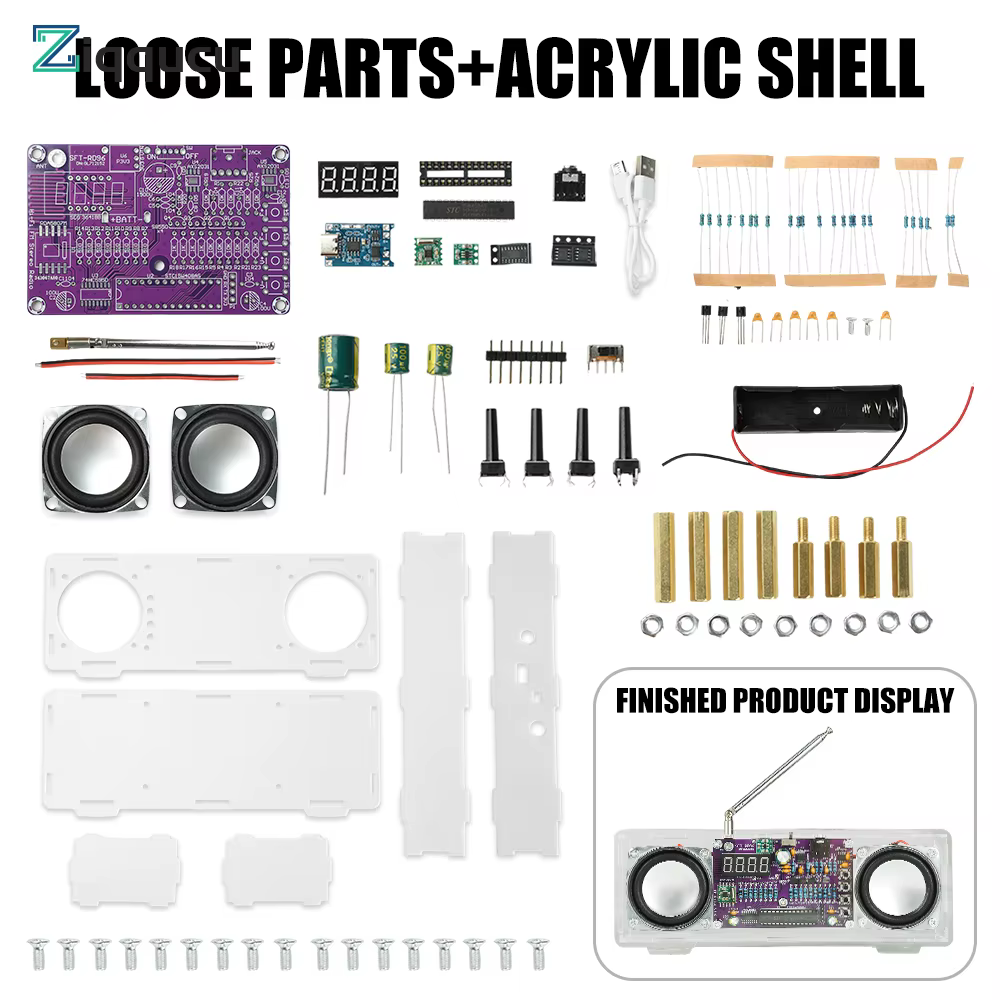 Kit DIY Radio FM Bicanal 87,5-108 MHz - Projet de Soudure avec Affichage Numérique et Interface Type-C pour l'Apprentissage Audio