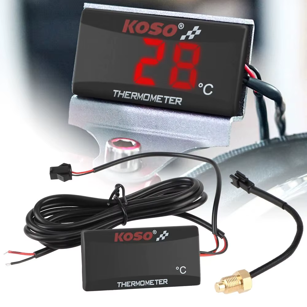 Therye.com Indicateur de température de moto avec capteurs, eau précieuse, rénovation, compteur d'iode, moniteur, 12V, 0 ~ 120 °C