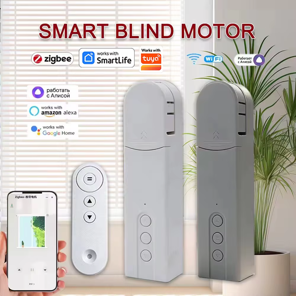 Moteur de rideau électrique intelligent Zigbee/WiFi, silencieux, fonctionne avec l'application Tuya, commande vocale avec Alexa, Google Home, Alice
