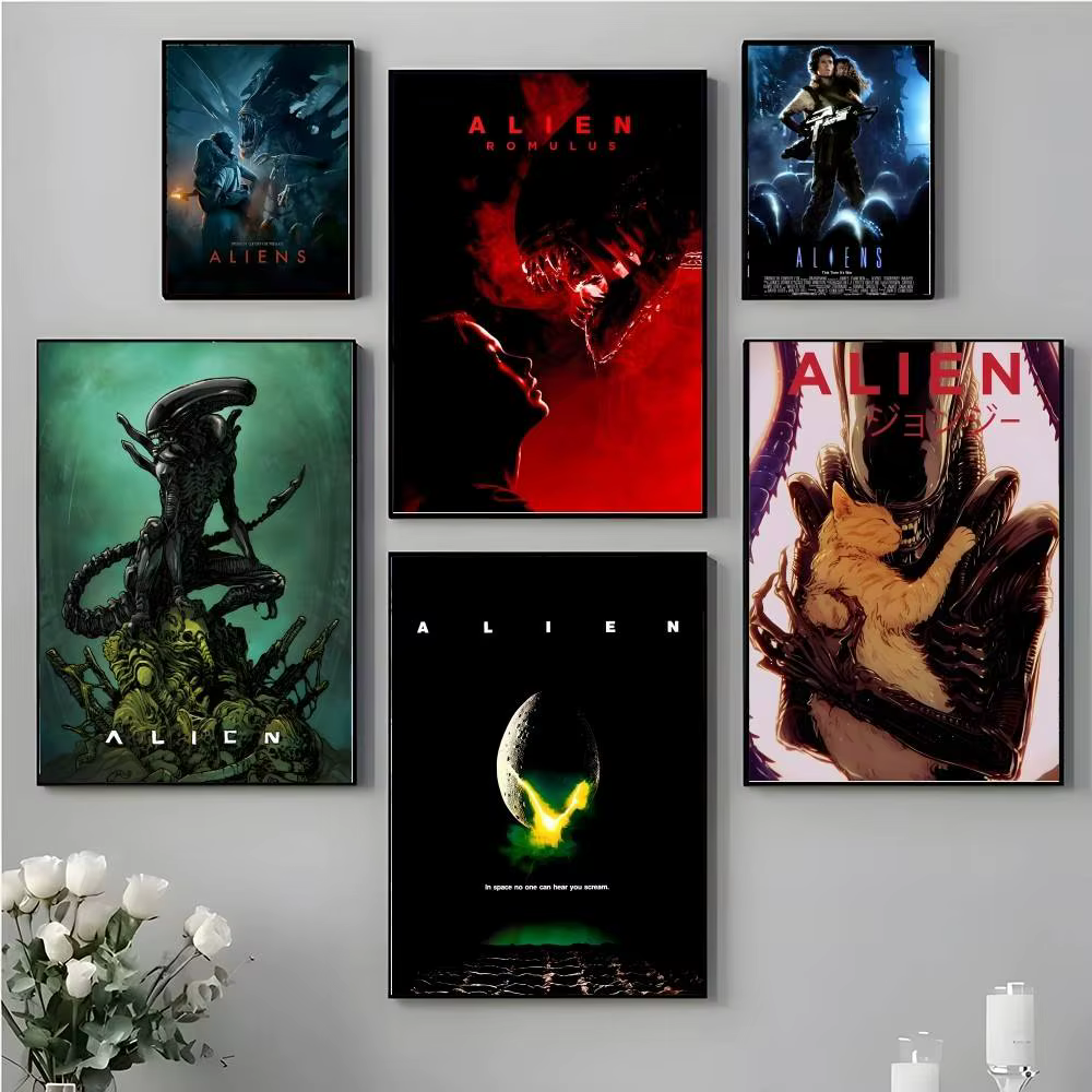 Affiche de film d'horreur a-aliennes, Art mural imprimé adapté au salon, chambre à coucher, Bar, salon, décoration de la maison, cadeau