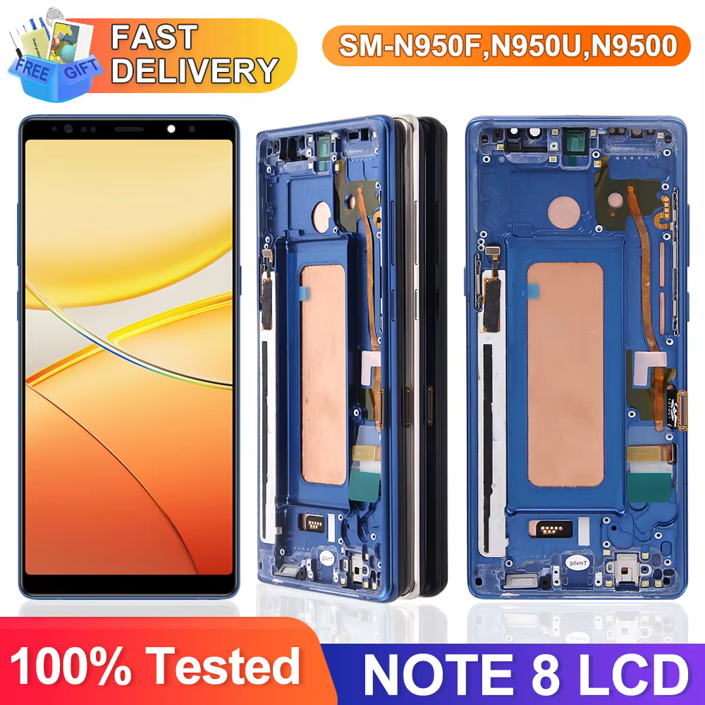 Note 8 écran d'affichage avec cadre pour Samsung Note8 N950F N950U N950W N950FD LCD écran tactile numériseur assemblée