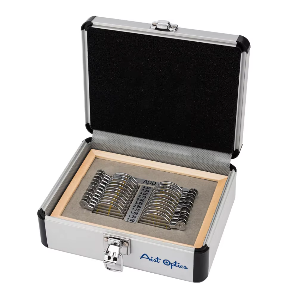 AIST 22PCS Le kit de lentilles d'essai progressives le plus populaire, avec plateau et étui en aluminium, pour usage ophtalmique