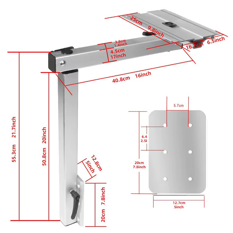 Pied de table TYTXRV RV 360 °   Pieds de Table d'ordinateur portable en aluminium durables et amovibles, Rotation et amovibles, pour camping-car, camping-car, Installation facile