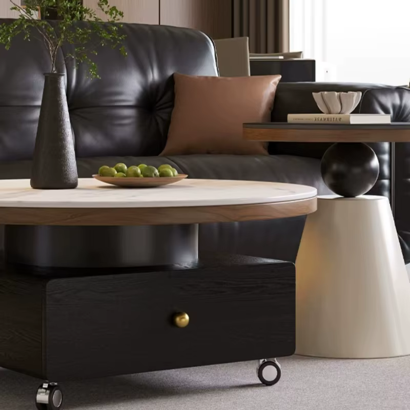 Tables basses italiennes de rangement, tables basses rondes modernes de luxe, tables basses de salon pour appartement, Tavolino Da Salotto, meubles originaux