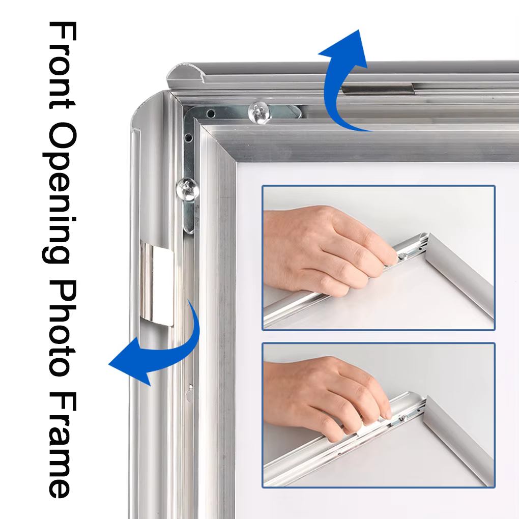 A3/A4 Aluminum Alloy Poster Frame Anti Water Sign Holders Wall Mounting Snap Picture Frame Wall Notice Board Signs Clip Display
