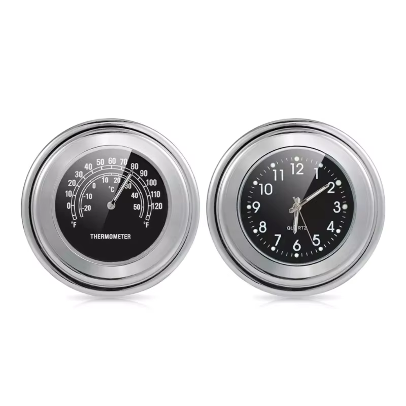 Horloge thermomètre pour guidon étanche, universel, 7/8 pouces, 1 pouce