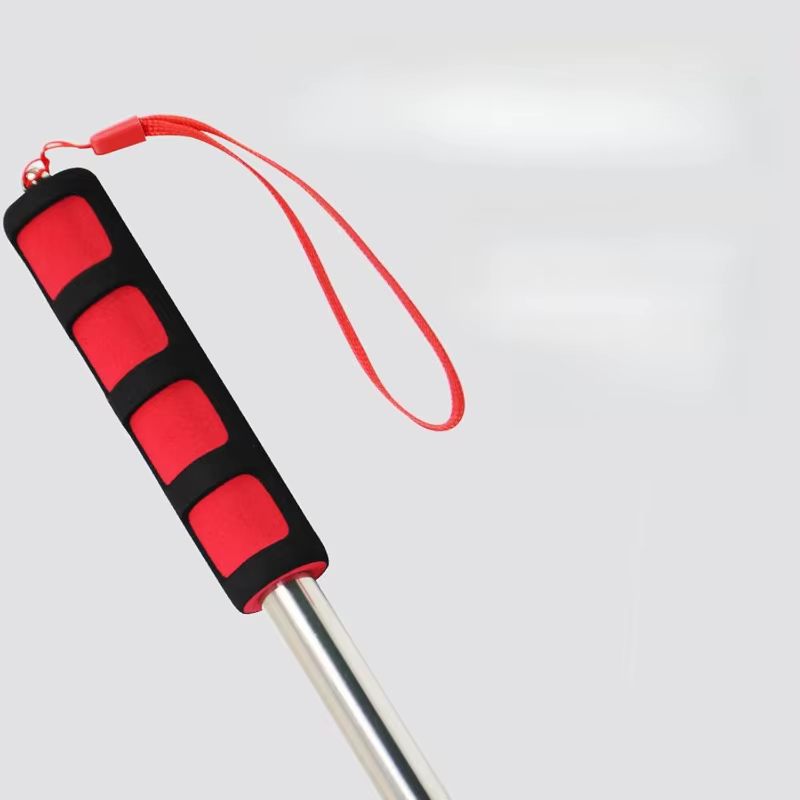 Bâton de défense personnel rétractable, marteau de détection de tambour creux, rouge
